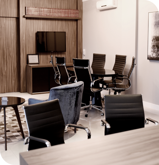 imagem de sala de escritório de advocacia